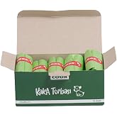 Cook Kaka Torbası, 12 Rulo x 30 Torba, 360 Adet, Elma Kokulu, Yeşil