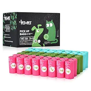 PET N PET Pet Waste Bags Dog Poop Bags Earth-Friendly Rainbow Color 720 Counts Lavender Scented