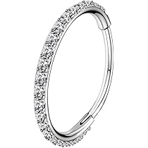 10 Pezzi Piercing Naso Curvo L - Anelli Con Zirconi Cubici 20 Gauge Acciaio Chirurgico - Foto 5