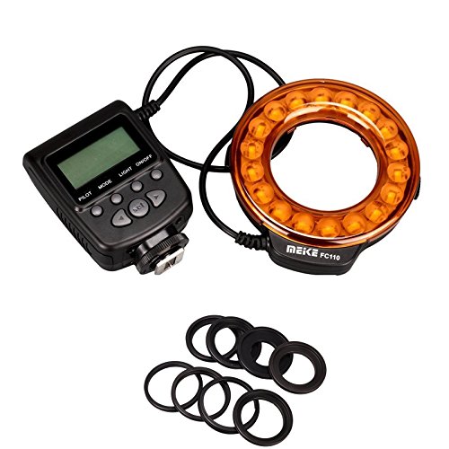 SHOOT MK FC-110 Makro LED Ringblitzleuchte Set für Canon 5D MarkIII 5D Mark II 650D/T4i 600D/T3i 550D/T2i 1100D/T3 60D 7D Nikon D7000 D3200 D3100 D5100 D5000 Panasonic/Olympus/Pentax SLR Kamera (Makro Ring Kopf, Leistungsregler mit LCD Anzeige, 4x Blitz-Diffusor, 4 Adapterring) SHOOT MK FC-110 Makro LED Ringblitzleuchte Set für Canon 5D MarkIII 5D Mark II 650D/T4i 600D/T3i 550D/T2i 1100D/T3 60D 7D Nikon D7000 D3200 D3100 D5100 D5000 Panasonic/Olympus/Pentax SLR Kamera (Makro Ring Kopf, Leistungsregler mit LCD Anzeige, 4x Blitz-Diffusor, 4 Adapterring)