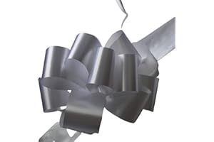 WITTY CUTIES Large Pull Bows for Gifts Wrapping Ribbon Bows White Present Wrapping Bows Pompom Gift Bows Wreath Making Crafting Wedding Basket Flower Bouquets Pack of 5