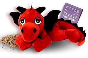 Habibi Plush Classic 1864 - Dragón de la suerte con relleno de granos de mijo, para calentar en microondas y horno