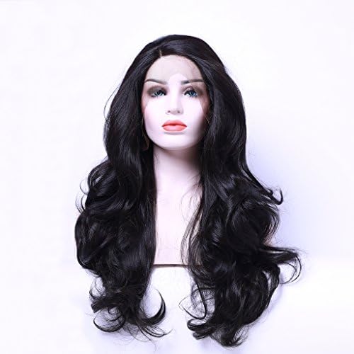Arimika 22inch Dark Brown Bodywave Heat Safe Synthetic Soft Bouncy Layered Lace Front Wig
