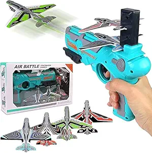 Plane Launcher Gun Toys for 4 5 6 Years Old Boys,Fun Toys for Kids Ages 4-8,Airplane with Glider Plane,Boys Toys Age 6-8 with One-Click Ejection Airplane Game,Gifts for 4-8 Years Old Boys (Big)