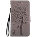 Produktbild Galaxy J7 Prime Hülle, Thrion Lederhülle Handyhülle mit [Frei Schutzfolie], Premium PU Tasche Leder Flip Case Cover Schutzhülle für Samsung Galaxy J7 Prime - Grau