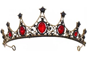 Black Baroque Crown,Crystal Crown New Wedding Tiara with Rhinestones Bridal Tiara Headband Gothic Style Headwear for Dance Party Wedding Festival Irthday Party