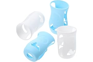 TOYANDONA 4 Pièces Housse De Biberon Couvercle De De Lait Manchon Isolant De Carafes Manchon En Silicone Pour En Verre Blanche Pliable Gel De Silice Séchoir De Bébé