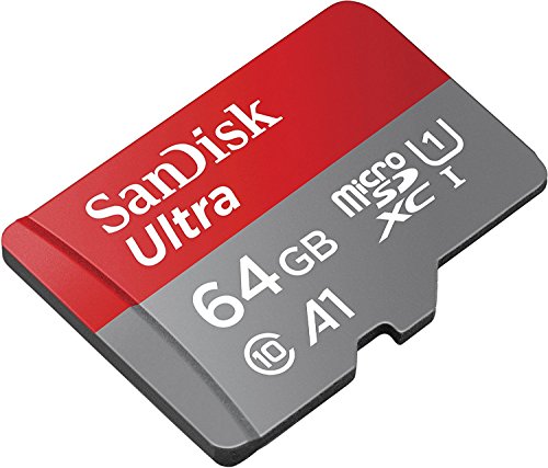 SanDisk Ultra 64GB microSDXC Speicherkarte + Adapter bis zu 100 MB/Sek, Class 10, U1, A1