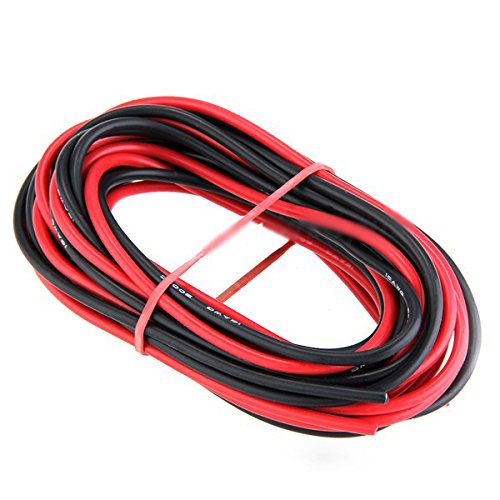 2 x 3 M 16 Gauge AWG Silikon Gummi Drahtseil Draht Kabel flexibel rot schwarz - 2
