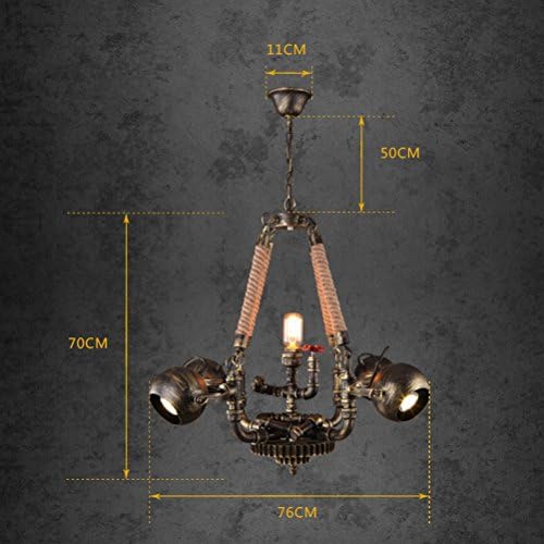 LUYIASI- Creative Restaurant Retro Industrial Bars Internet Café Designer Lines Hemp Pipe Chandelier Lamps(Color: Bronze) Lamps