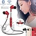 Produktbild danqianzhubao Bluetooth-Kopfhörer wasserdicht, kabellose Ohrhörer Sport, reichhaltigerer Bass-HiFi-Stereo-In-Ear-Ohrhörer mit Mikrofon, 7-9 Stunden Wiedergabe mit Noise Cancelling-Headsets (Rot)