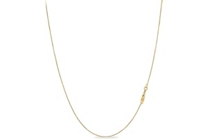 KEZEF Collar de plata de ley 925 para mujer | Collar fino de 0,7 mm chapado en oro de 18 quilates, joyería con cadena de plata.