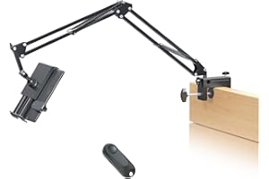 Locthal Tablet Holder for Kindle Reading in Bed with Page Turner Remote, Easy Adjust Hands Free Lazy Arm Mount for Kindle Accessories, Gifts for Readers