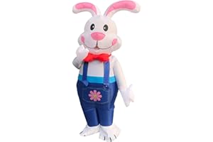 Arokibui Inflatable Easter Bunny Costume Blow up Rabbit Costume Rabbit Mascot Costume Unisex Full Body Bunny Costume