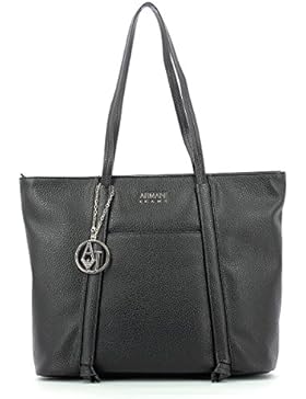 Armani Jeans Damen metallische Shopper Tasche Silber