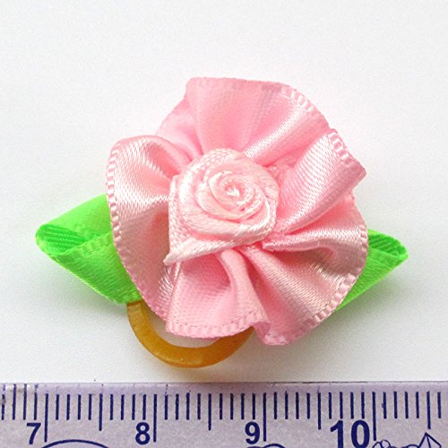 12pcs-Mix-Lots-Pet-Dog-Hair-Bows-Two-Tone-Flower-Rubber-Band-Party-Dog-Grooming