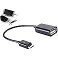 Cavo OTG 1PC On The Go adattatore Micro USB maschio a femmina USB per SmartPhone Tablets Computer (Nero)