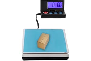 ALETO Plateforme en acier inoxydable de 25 x 25 cm, 50 kg, 2 g, 2,8 g, grande capacité pour postal, industriel, commercial, magasin, cuisine, lettre, colis, bagages