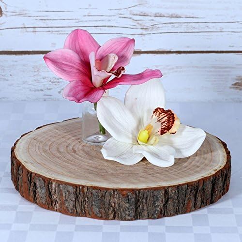 Deco Desire Chinaberry Wood Slice Natural Wedding Cake Stand Table Centerpiece Tree Bark approx. 19-24cm