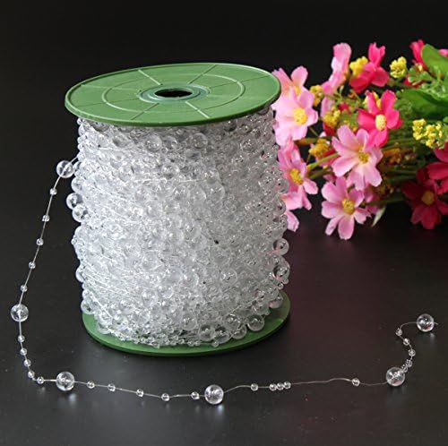 200 Feet Roll Clear Crystal Acrylic Beads Party Garland Centerpiece Bridal Bouquet Decoration