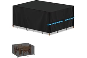 SIMPHAUS Copertura Tavolo Esterno Impermeabile Mobili da Esterno Anti-UV Tessuto Oxford 420D 130x90x80cm