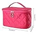 Discoball Lady Women Cosmetic Makeup Toiletry Travel Wash Bag Holder Mirror Case Organizer(Rose Red grid pattern design)