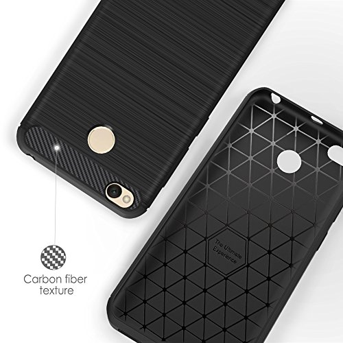 Simpeak Funda Xiaomi Redmi 4X  Negro Silicona Fundas Redmi 4X Carcasa Xiaomi Redmi 4X Fibra De Carbono Funda Case 5 0 Pulgadas 