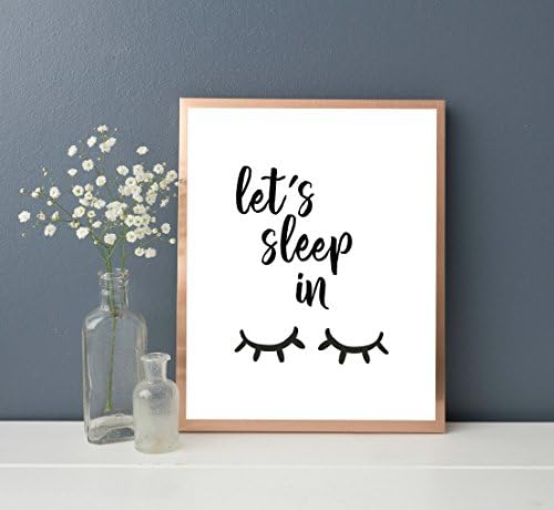 Let's sleep in print, Bedroom Prints, Scandinavian Style Bedroom Art, Print Only Unframed, Different sizes available.