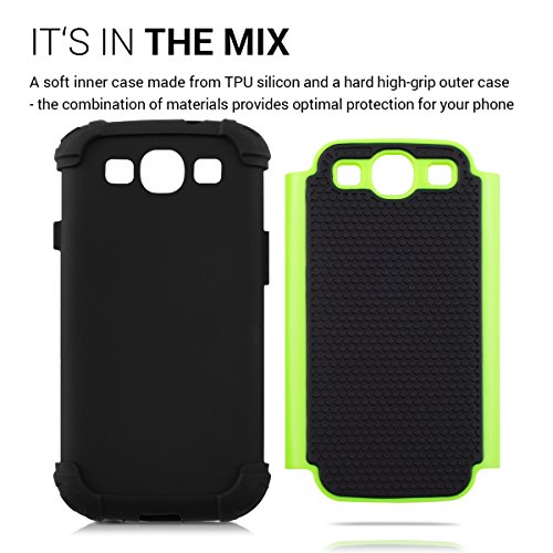 kwmobile Funda para Samsung Galaxy S3   S3 Neo - Case h  brida de TPU silicona - Hard Cover en verde ne  n negro