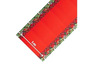 OLIVO TAPPETI OLIVO.shop Tappeto natalizio passatoia interno ed esterno, Passatoia rossa natalizia a metraggio su misura larga 1 metro per eventi ed allestimenti natale JINGLE ROLL (DECOR, 3 metri)