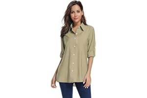 Jessie Kidden Women's Hiking Long Sleeve Fishing Cargo Shirt UPF 50+ for Safari Camping Travelling Quick Dry #5019