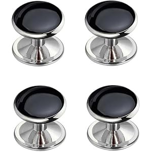 VAMA FASHIONS Classic Black Cufflinks Tuxedo Blazer Suit Kurta Buttons Cuff Links Shirt Studs For Men