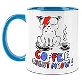 15 Oz capacity. Styleart Coffee Right Meow! Colored Handle Coffee Mug