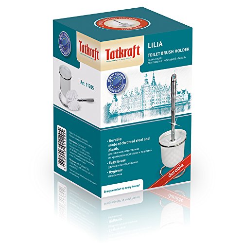 Tatkraft Lilia WC Garnitur Toilettenbürstenhalter Verchromt Stahl/Plastik H 36cm - 5