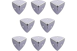Tiazza 8Pcs Metallic Iron Furniture Audio Three-Sided Sector Tool Box Corner Protectors Aluminum Box Small Angle Guard