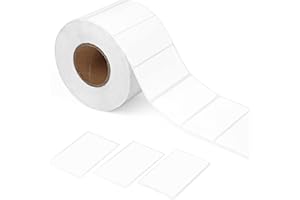 ANIYOO Sticky Labels Roll, Self Adhesive Labels White Sticky Label Blank Label Stickers for Office, Kitchen, Supermarket and Laboratory (1000PCS 60 * 30mm)