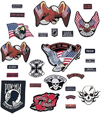 Live To Ride 26pc Embroidered Motorcycle Patch Set
