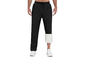 Voqeen Pantalones Chandal Hombre Invierno Termico Pantalon Forro Polar con Bolsillos de Cremallera Pantalones Jogging de Sherpa Deportivos Cintura Elástica Ajustado