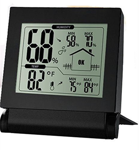 Preisvergleich Produktbild Habor Digital Wireless Thermo-Hygrometer, Funkwetterstation, Raumklimakontrolle Raumluftüberwachtung mit Min / Max und LCD Schirm für Schlafzimmer, Büro, Wohnzimmer, usw.