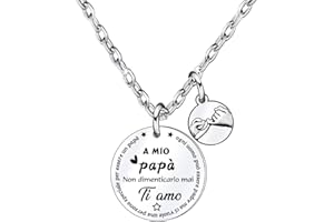 VZIUYTRE Collana con ciondolo per la festa del papà,Collana regalo per la festa del papà, Collana uomo,collarna papà