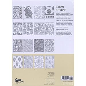 Indian Designs : 16 motifs à colorier, imprimés sur du papier à dessin de qualité supérieure
