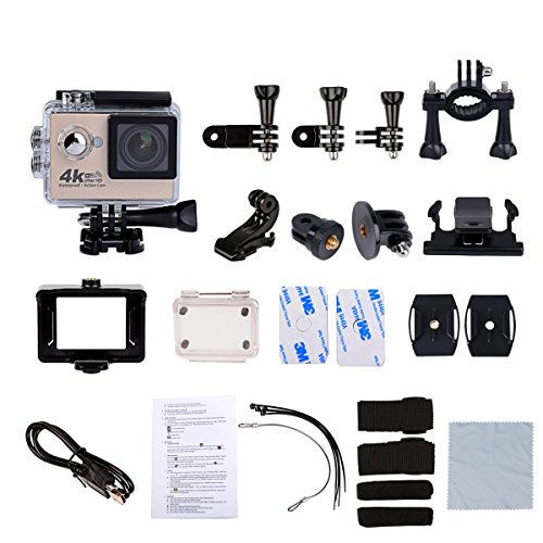 détail CkeyiN 174; 4K Ultra HD WiFi Étanche 170 ° lentille grand angle Caméra Sport Action, 2,0 pouces écran LTPS, Supporte la sortie HDMI