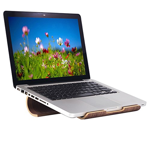SAMDI Hölzerne Kühlung Ständer | Universal Elegante Halter Halterung Dock aus Holz für MacBook Air/Pro Retina-iPad Pro Tablet Laptop PC Notebook(Braun) - 3