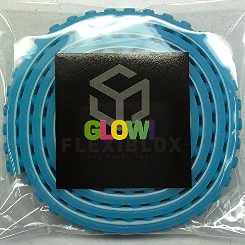 GLOW-IN-THE-DARK! 3x 1m Rolls - LEGO Compatible Toy Block Tape (BLUE_Glow! GREEN_Glow! RED_Glow!)