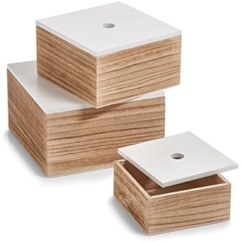 Relaxdays Aufbewahrungsbox mit Tafel, schmale Holzbox, Bambus, mit