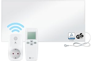 BR Bringer Infrarotheizung 1200 Watt - mit Smart Thermostat und Fernbedienung - Infrarot Elektroheizung Energiesparend - 5 Jahre Garantie, TÜV GS - Deutsche Qualitätsmarke (weiß)