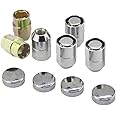 JNNJ 4 Pcs Chrome Closed End M12x1.5 Lug Nuts, Lug Nut Rustproof Wheel Nut, Excellence Set of Alloy Wheel Nuts, Closed End Bulge Acorn Lug Nuts, Replacement Wheel Nut Fororiginal Aluminum Rims