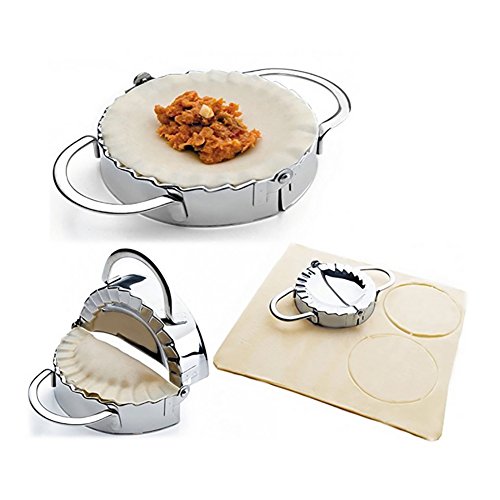 Dumpling Maker, phifo (2 Stück) Edelstahl Dumpling Maker und Teig Drücken, Dumpling Pie Ravioli Form Maker Gebäck Werkzeug für Kochen, klein + groß - 2