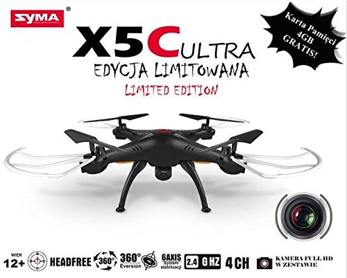 Preisvergleich Produktbild Quadrocopter SYMA X5C ULTRA kamera HD bialy