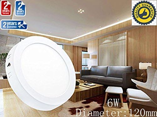 TDRSHINE Round Led Surface Warm White 3000-3500k Super Bright LED Panel Light Ceiling Downlight Lamp Kit with LED Driver AC 85-265V (6W)